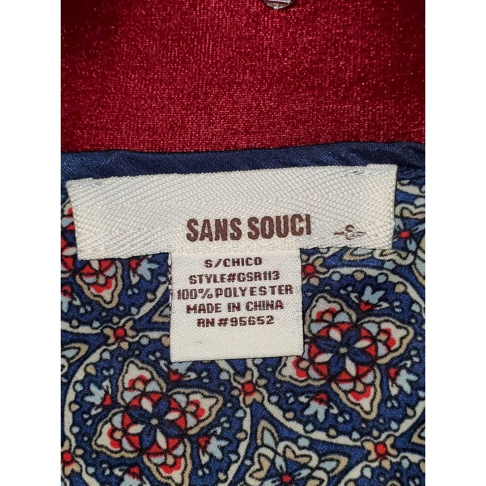 Sans Souci Kaleidoscope Jumpsuit Boho Pantsuit Wide Leg Side Zipper Size S 1142 - Picture 6 of 7